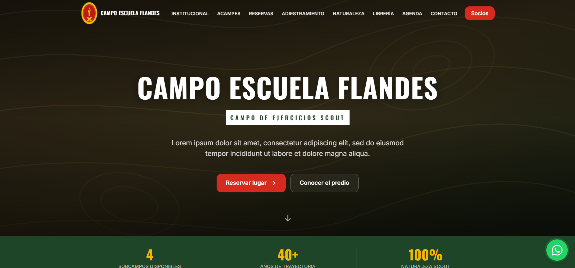Captura del proyecto Campo Escuela Flandes